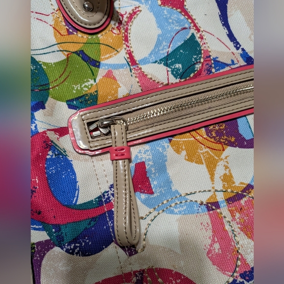 Coach Poppy Signature Pop Stamp Graffiti East West Tote - Picture 4 of 10